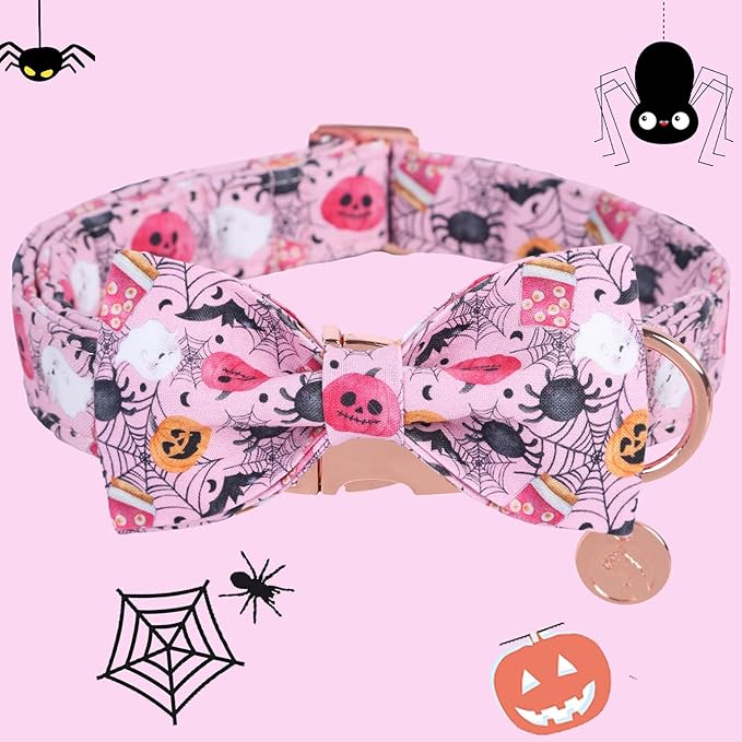 DOGWONG Fall Dog Collar with Bowtie