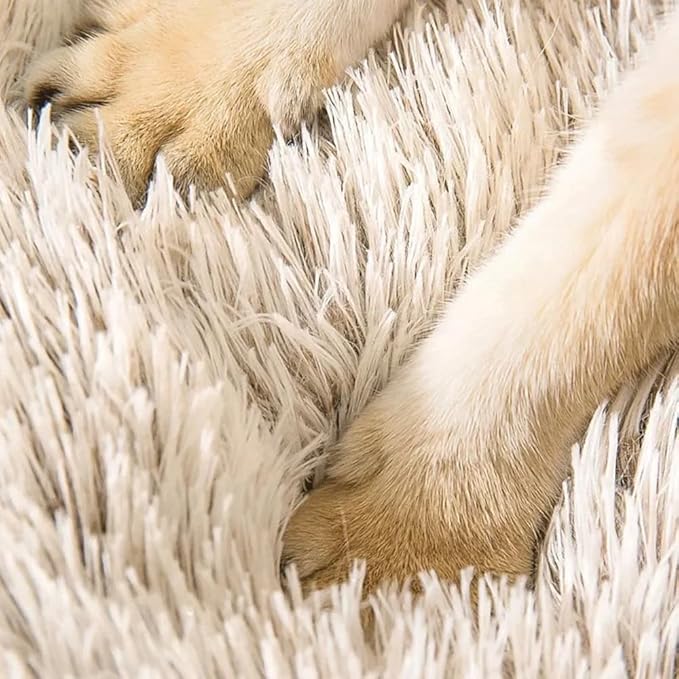 Cat Bed Round Fluffy Hooded Cat Bed Cave