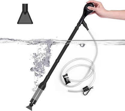 fish tank siphon, fish tank water changer, aquarium water changer, Manual 256GPH, Water Changer Adjustable Length, Suitable for medium and large fish tanks.