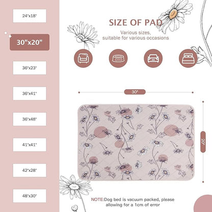 IEUUMLER Washable Pee Pads for Dogs 2 Pack EU007 (Pink 30"X20"-2pcs)