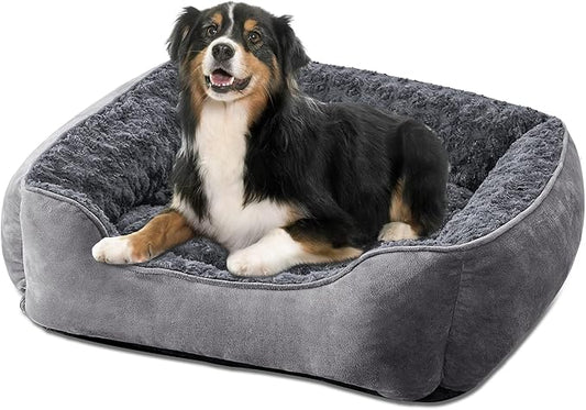 JOEJOY Rectangle Dog Bed for Large Medium Small Dogs Machine Washable Sleeping Dog Sofa Bed Non-Slip Bottom Breathable Soft Puppy Bed Durable Orthopedic Calming Pet Cuddler