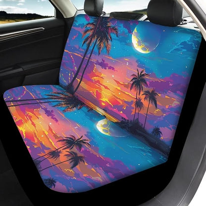 Sunset Palm Car Seat Covers Full Set 4pcs