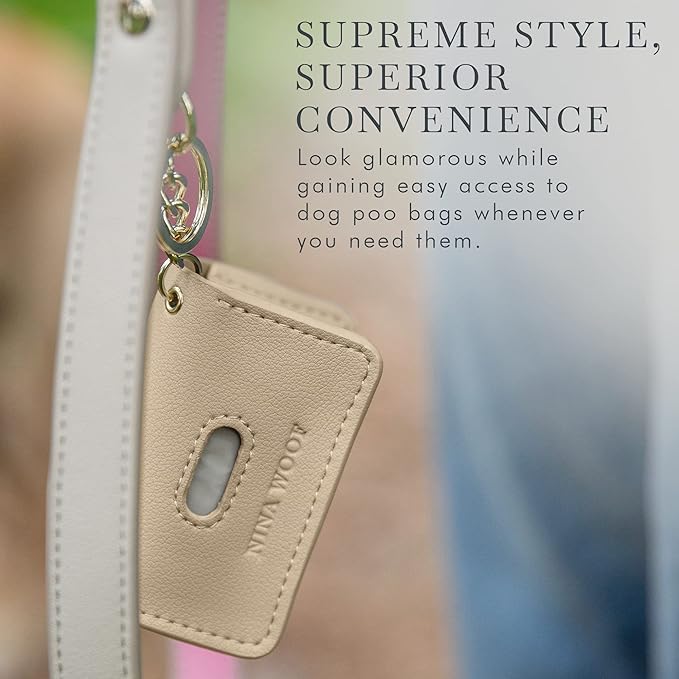 Leather Poop Bag Holder- Versatile Vegan Leather Waste Bag Holder for Dog Poop