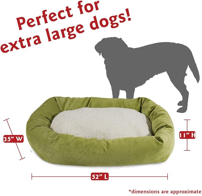 52 inch Apple Villa Collection Sherpa Bagel Dog Bed