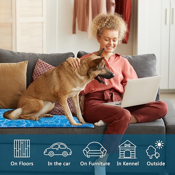 Dog Cooling Mat Water Injection Pet Cooling Mat (19x35 in)