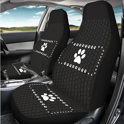 Dog Paws Printed Car Seat Covers Auto Protective Accessories Gift Front Seats Only Full Set of 2