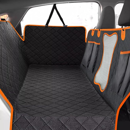 MEWMI&WANGW 5-in-1 Dog Car Seat Cover for Pets Back Seat 100% Waterproof