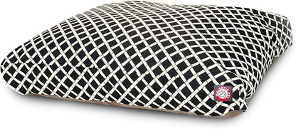 Black Bamboo Small Rectangle Indoor Outdoor Pet Dog Bed With Removable Washable Cover By Majestic Pet Products