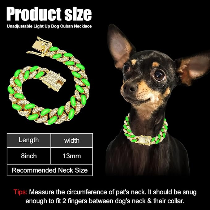 Dog Chain Cuban Collars 8inch)