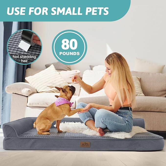 Orthopedic Dog Bed for Dogs Bottom,Grey(M,36" L 27" W 7.5" Th)