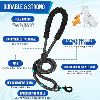 Lukovee Double Dog Leash 360° Swivel