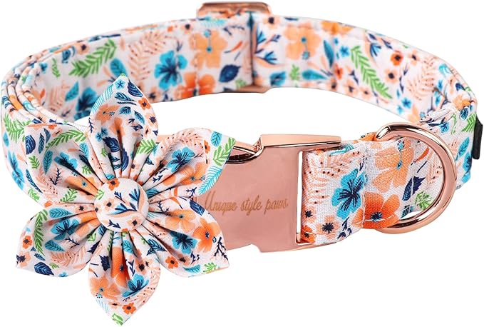 Unique Style Paws Cotton Dog Collar with Bow