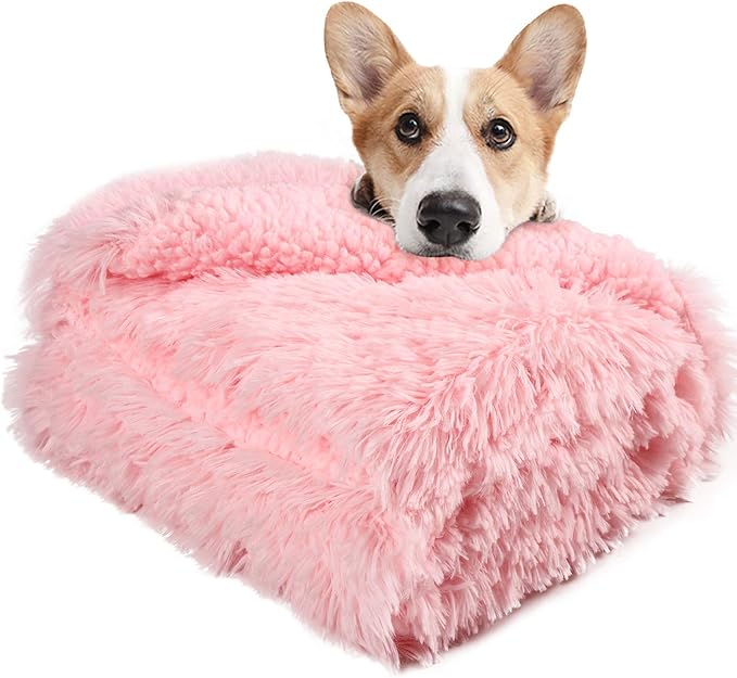 LOCHAS Luxury Fluffy Dog Blanket 20''x30'' Pink