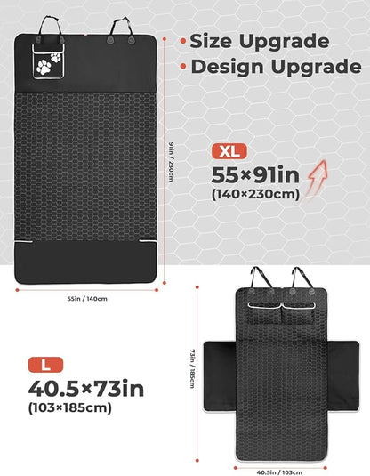 Oasser SUV Cargo Liner for Dogs Large Cargo Liner for SUV Waterproof Trunk Cover for Dogs with Detachable Pocket (Black (55 x 91inch)