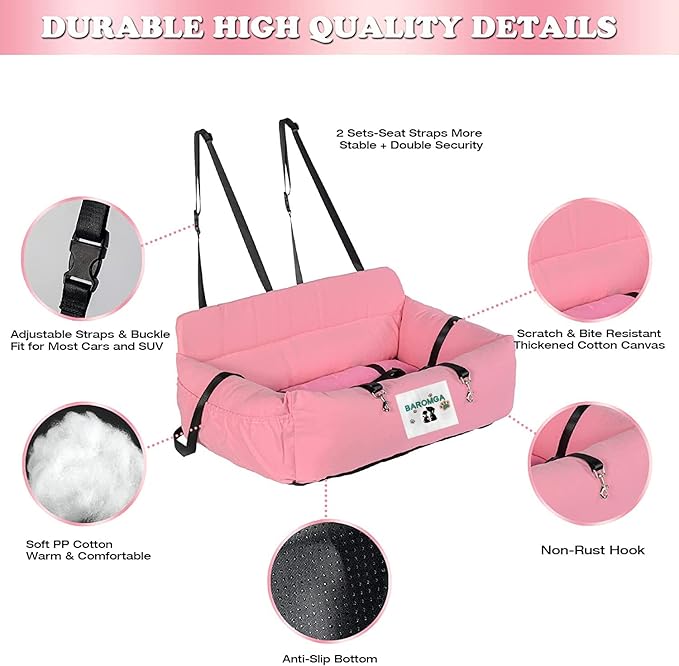 Dog Car Seat for 2 Small 1 Medium 25lbs to 60lbs. Fully