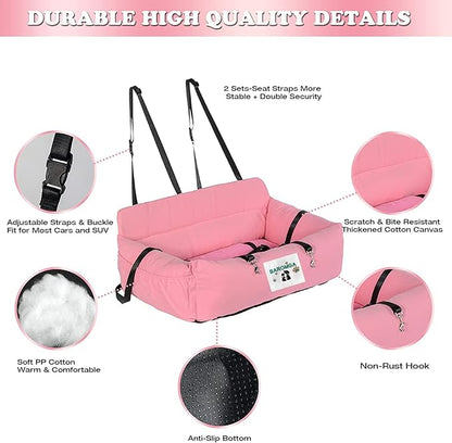 Dog Car Seat for 2 Small 1 Medium 25lbs to 60lbs. Fully