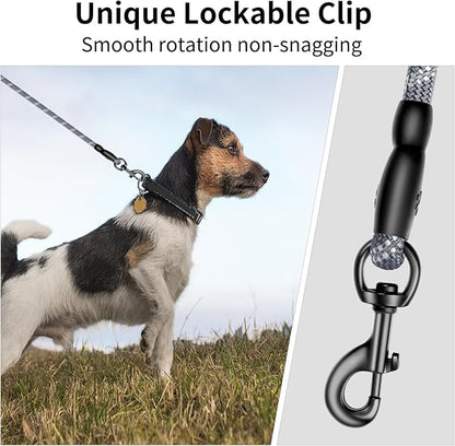 Heavy Duty Dog Leash for Large Medium Small Breed Dogs Handle,4/5/6 FT Holder,Grey,1/2 inch