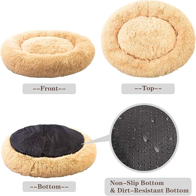 MFOX Calming Dog Bed (L/XL/XXL/XXXL) for Medium and 25/35/55/100lbs