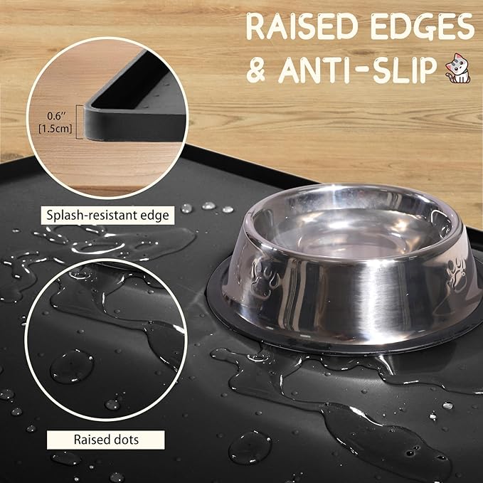 MateeyLife Silicone Cat & Dog Food Mat for Floors Waterproof