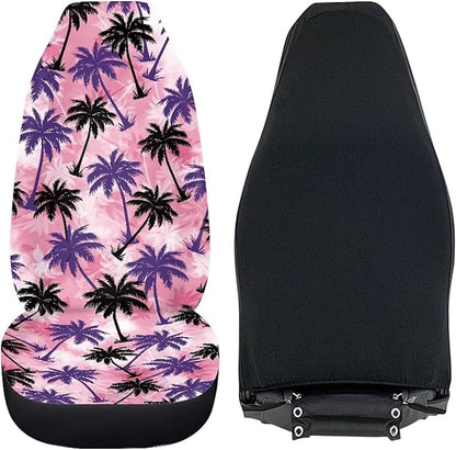 Palm Tree Pink Tie Dye Car Seat Covers Washable Seat Protector for Women Men Air Mesh Cloth Automotive Vehicle Seat Covers for Cars Interior for Cars
