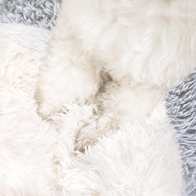 NOYAL Dog Bed Round Hooded Plush Cat Cave