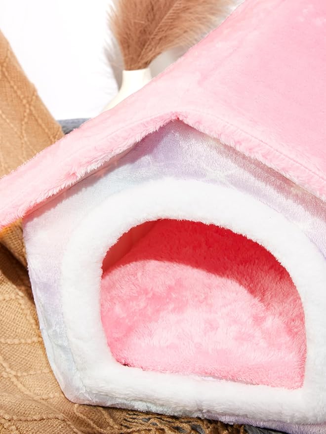 QWINEE Tie Dye Design Cat Dog Bed Pet