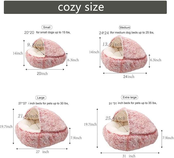 Cat Beds for Indoor Cats Cave&Calming Dog Beds 20 inch,