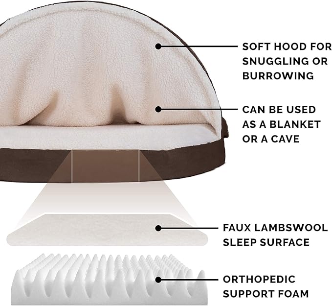 Furhaven 26" Round Orthopedic Dog Bed for Medium/Small Dogs w/ Removable Washable Cover 30 lbs 26-inch
