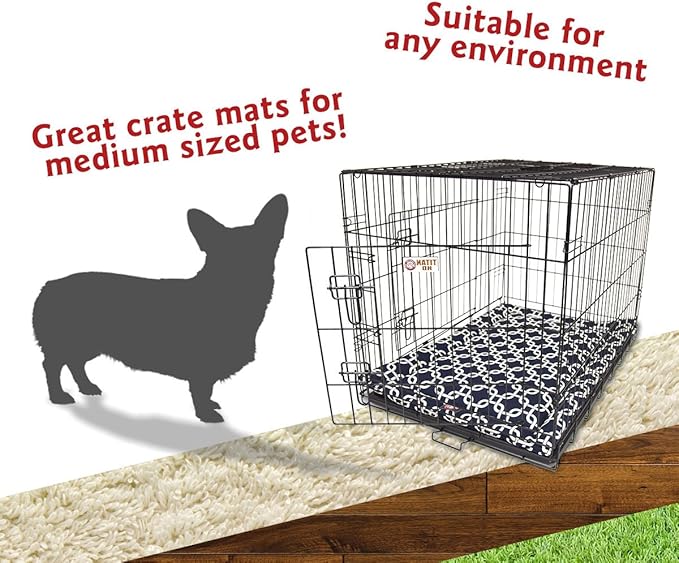 36" Links Navy Blue Crate Dog Bed Mat By Majestic Pet Products