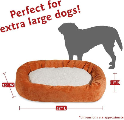 52 inch Orange Villa Collection Sherpa Bagel Dog