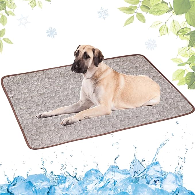 Dog Cooling Mat Washable Seats(Coffee,39x59in)