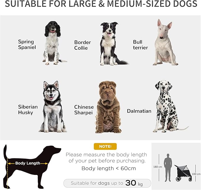 NicBex Dog Stroller One-Click Foldable Doggy Stroller Pet Stroller with Storage Smooth Ride with Shock Absorption