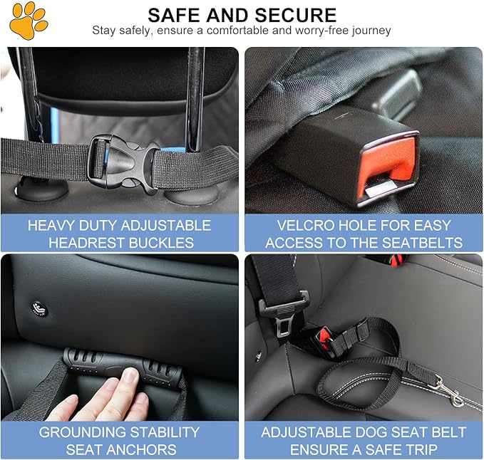 Dog Car Seat Cover for Back Seat