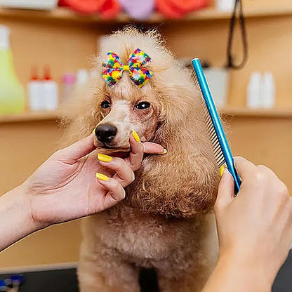 24Pcs/12 Pairs Birthday Dog Hair Bows with Rubber