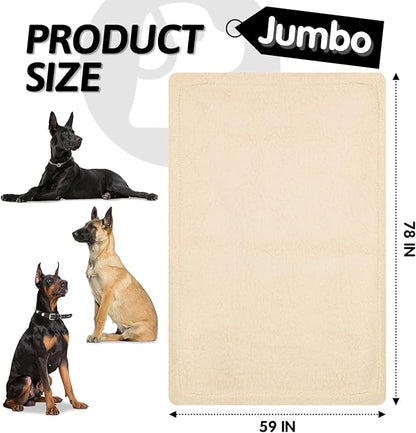 furrybaby Dog Blanket Soft Dog Blankets for Large Dogs Puppy Essentials Washable Sherpa Fleece Cat Blanket 59x78 Inches for Bed Furniture Couch Sofa (Jumbo