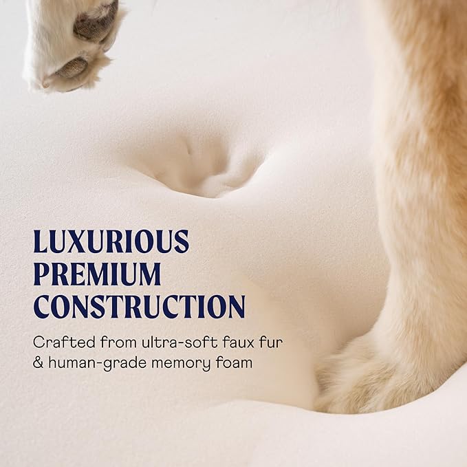 PupRug Orthopedic Dog Bed for Dogs with Soft Faux Fur and Memory Foam for Joint Pain Relief