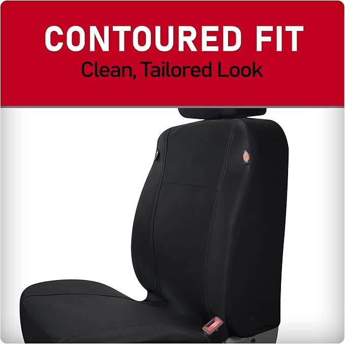 DICKIES® 2-Piece Puncture-Resistant Front Seat Covers for Cars 40200ADC (Black)