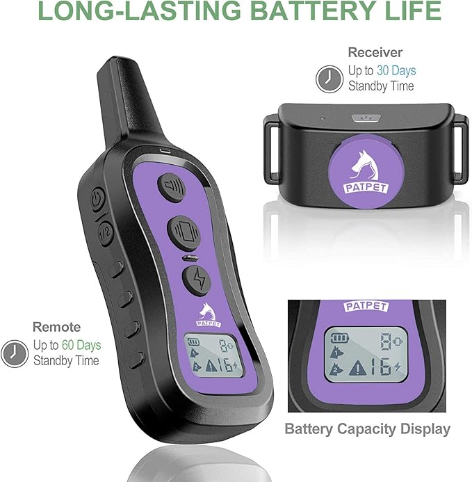 PATPET Dog Training Collar Dog Shock Collar with Remote 3 Training 1000 ft