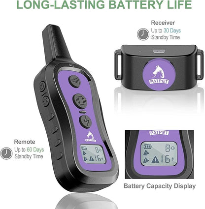 PATPET Dog Training Collar Dog Shock Collar with Remote 3 Training 1000 ft