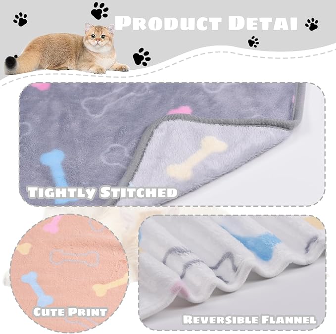 1 Pack 3 Dog Blankets Super Soft Puppy Medium(29"x20")