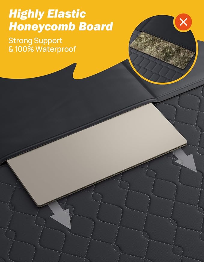 JOYTUTUS Back Seat Extender for Dogs with Hard Bottom