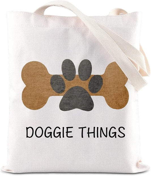 FOTAP Dog Lover Shopping Bag Dog Owner Tote Bag Doggie Things Tote Bag Dog Toys Tote Bag Dog Park Shopping Bag Doggie Gift