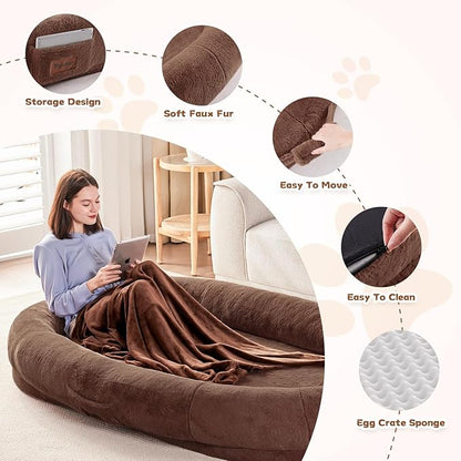 Human Dog Bed for Adults People 72"x48"x10" Gaint