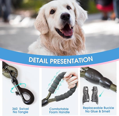 BAAPET 2/4/5/6 FT Dog Leash with Comfortable Padded Handle and Highly Reflective Threads for Small Medium and Large Dogs (5FT-1/2''