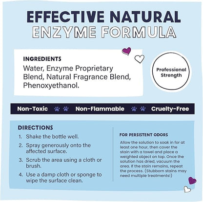 Pawstruck Professional Strength Pet Stain & Odor Remover - Natural Enzyme Cleaning Agent for Dogs & Cats - Safe Effective Smell Eliminator - 32 oz - Packaging May Vary