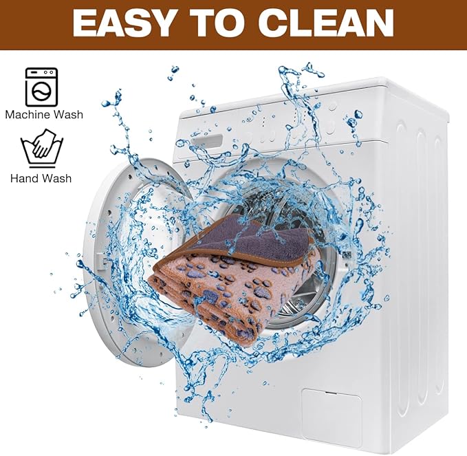 Waterproof Dog Blankets for Small Dogs 1 Pack 3 Washable (Paw-1, L-41 30in)