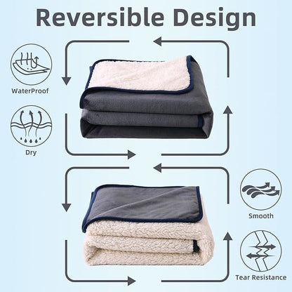 DaysU Waterproof Dog Blanket for Small Dogs 26.5"x35" Grey