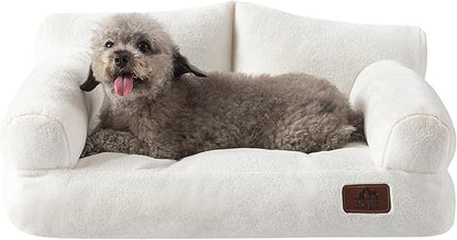 Hollypet Fluffy Plush Pet Sofa Soft Calming Pet Sofa Beds for Medium Small Cats and Dogs
