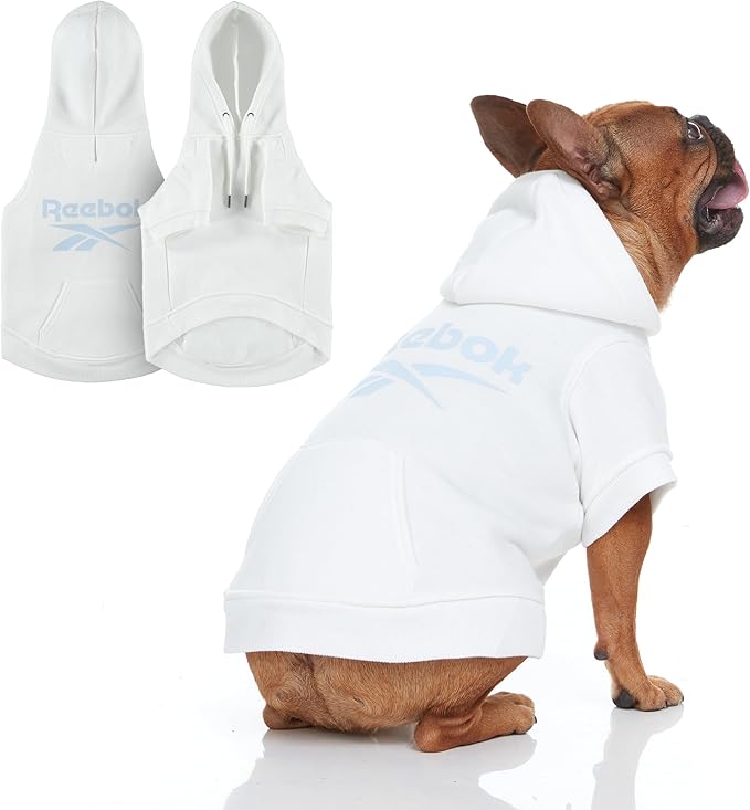 Reebok Dog Hoodie – Fleece Dog Sweater with Leash Hole