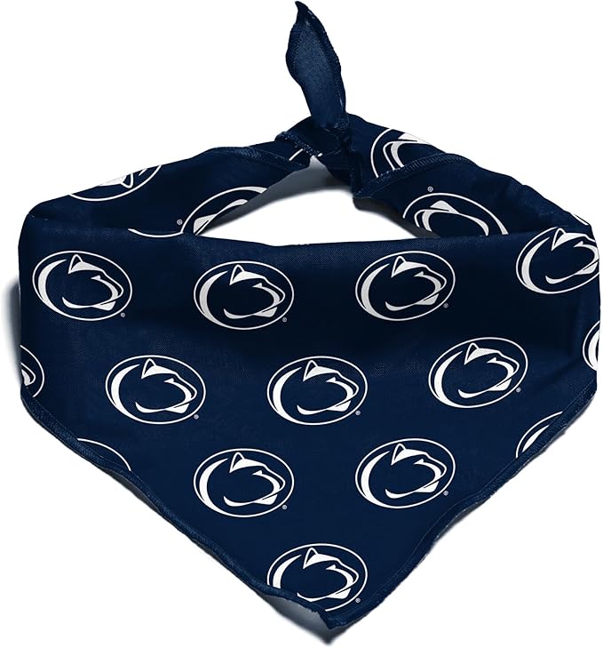 NCAA Officially Licensed Bandana for Dogs and Cats | Fits Pets Great Gift Idea | Easy-to-Tie (Large, Penn State Nittany Lions)